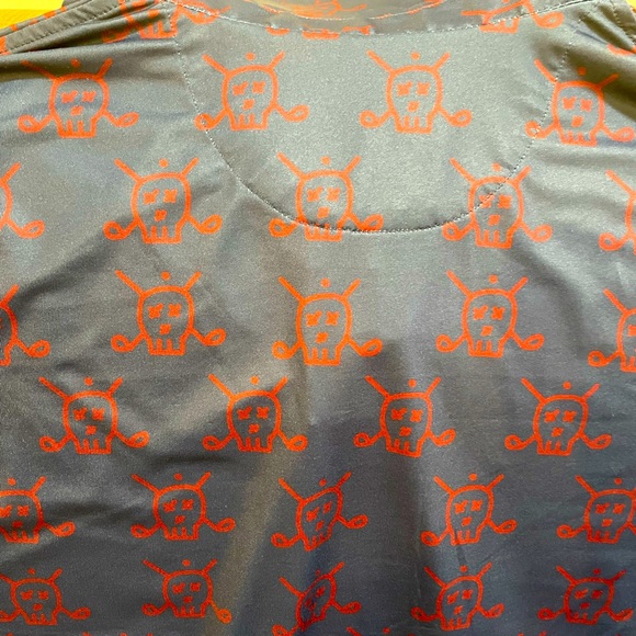 Sosik Mens skull and golf club crossbones golf polo Sz SM - Picture 3 of 5